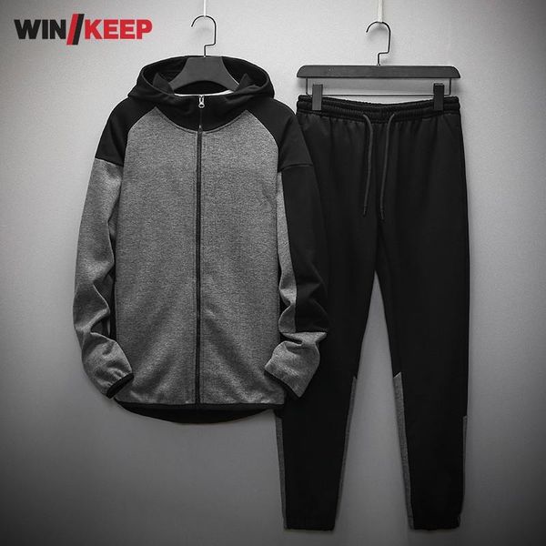 running sets spring tracksuit mens hooded sweatshirt trousers gym fitness workout sports suit autumn sportswear two piece set, Black;blue
running sets spring tracksuit mens hooded sweatshirt trousers gym fitness workout sports suit autumn sportswear two piece set, Black;blue