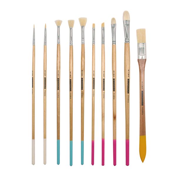 10pcs hair hog brushes acrylic paint brush oil painting brush set wood handle artist dedicated multifunction wooden long pole, Black;red
10pcs hair hog brushes acrylic paint brush oil painting brush set wood handle artist dedicated multifunction wooden long pole, Black;red
