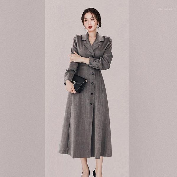 new elegant fashion women spring autumn blazer collar jacket high waist black long dress windbreaker coat1, Tan;black
new elegant fashion women spring autumn blazer collar jacket high waist black long dress windbreaker coat1, Tan;black