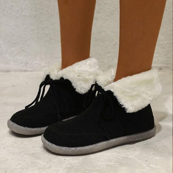 winter warm plush boots women casual round toe snow boots shoes 2020 ladies classic flat lace up footwear ankle d30, Black
winter warm plush boots women casual round toe snow boots shoes 2020 ladies classic flat lace up footwear ankle d30, Black