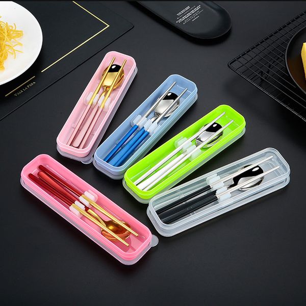 new portable 304 stainless steel 2pcs cutlery set chopsticks spoon set travel kitchen dinnerware with box
new portable 304 stainless steel 2pcs cutlery set chopsticks spoon set travel kitchen dinnerware with box