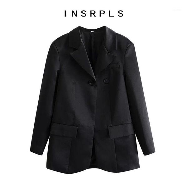 women's suits & blazers insrpls women fashion single button loose fitting coat vintage long sleeve back vents female outerwear chic 1, White;black
women's suits & blazers insrpls women fashion single button loose fitting coat vintage long sleeve back vents female outerwear chic 1, White;black