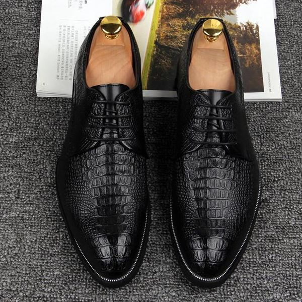 new style men fashion pointed toes crocodile leather business leather dress shoes male spring autumn casual flat shoes, Black
new style men fashion pointed toes crocodile leather business leather dress shoes male spring autumn casual flat shoes, Black