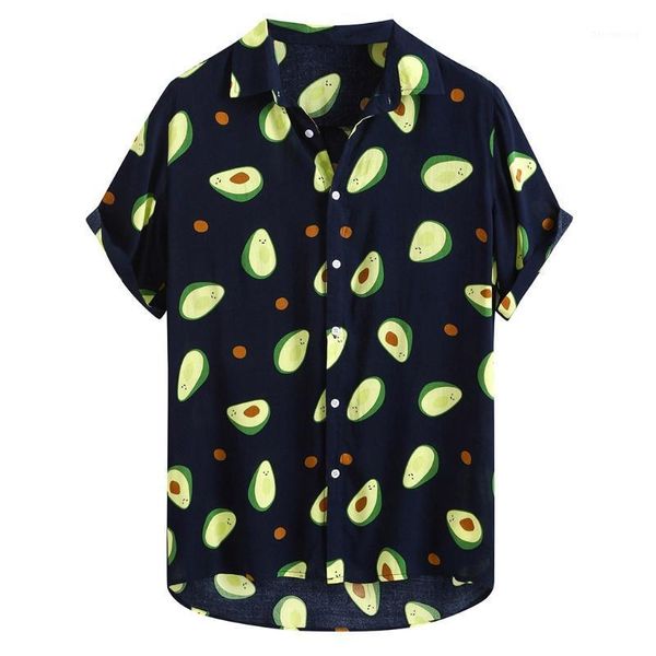 2020 men's cartoon avocado printed short-sleeved shirt explosion section autumn boy lapel cotton casual bl51, White;black
2020 men's cartoon avocado printed short-sleeved shirt explosion section autumn boy lapel cotton casual bl51, White;black