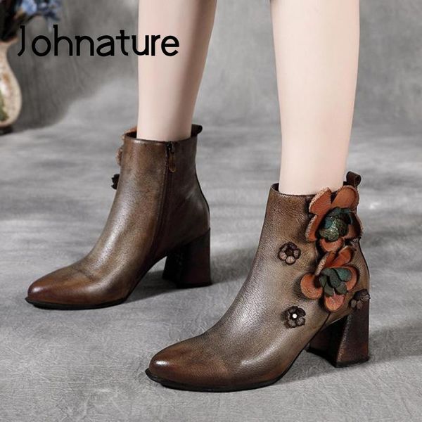 johnature ankle women boots 2020 new winter women shoes genuine leather pointed toe flower zip hanmdade concise platform boots, Black
johnature ankle women boots 2020 new winter women shoes genuine leather pointed toe flower zip hanmdade concise platform boots, Black