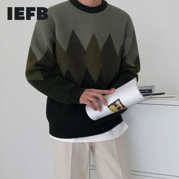 iefb autumn winter diamond plaid color block patchwrok sweater men's korean fashion knitwear casual round collar 9y4526, White;black
iefb autumn winter diamond plaid color block patchwrok sweater men's korean fashion knitwear casual round collar 9y4526, White;black