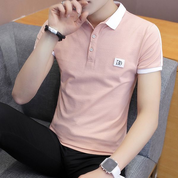 705-p21 cotton short t-shirt korean lapel polo solid color trend label half sleeve men's shirt, White;black
705-p21 cotton short t-shirt korean lapel polo solid color trend label half sleeve men's shirt, White;black