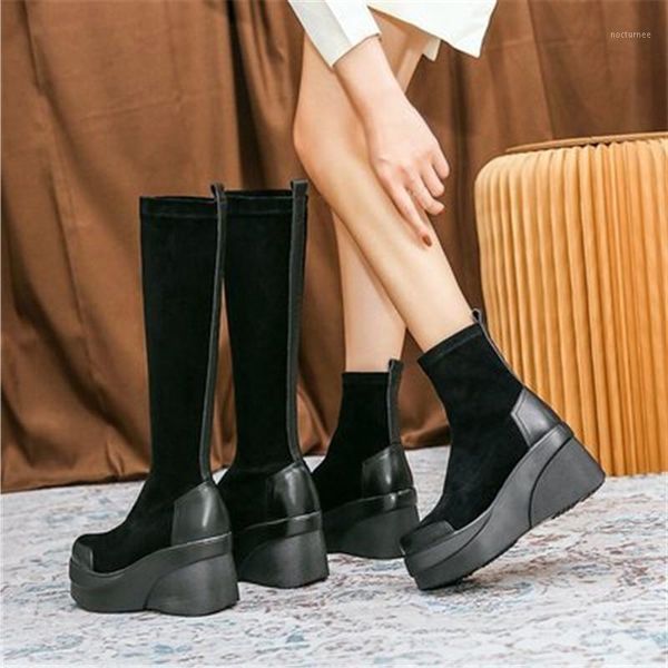 inside heightening knee high boots women british style 2020 new autumn slope heel boots women's suede chunky muffin short1, Black
inside heightening knee high boots women british style 2020 new autumn slope heel boots women's suede chunky muffin short1, Black