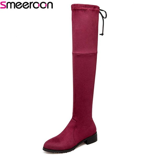 boots smeeroon pointed toe over the knee for women autumn winter slip on med heels big size 34-43, Black
boots smeeroon pointed toe over the knee for women autumn winter slip on med heels big size 34-43, Black