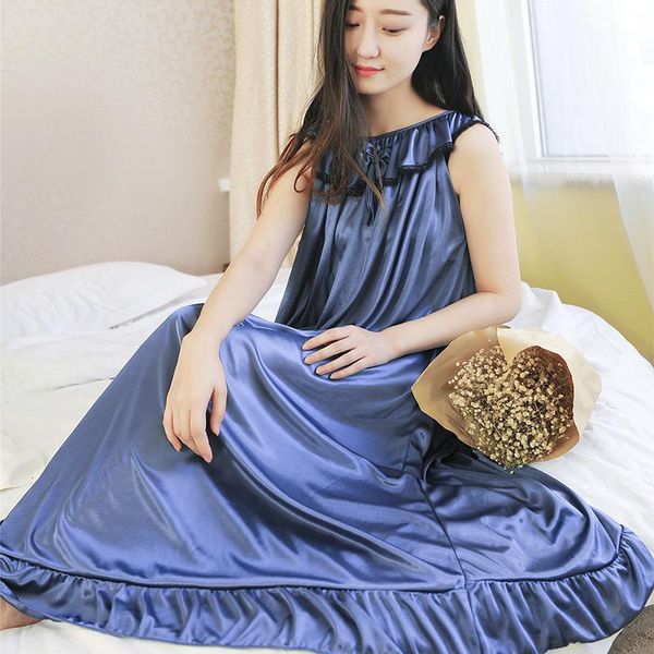 silk stain bow ruffle sleeveless women's long nightgowns loose woman night dress spring summer female nightwear sleepshirt1, Black;red
silk stain bow ruffle sleeveless women's long nightgowns loose woman night dress spring summer female nightwear sleepshirt1, Black;red
