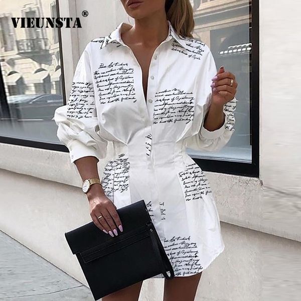 vieunsta office lady turn-down collar button shirt dress women autumn long sleeve print mini dress elegant party dress y200102, White;black
vieunsta office lady turn-down collar button shirt dress women autumn long sleeve print mini dress elegant party dress y200102, White;black