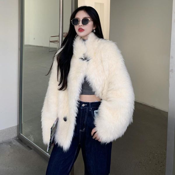 women's fur & faux 2021 autumn winter womens coats ladies creamy-white stand-up collar long sleeve jacket furry coat femme chaquetas mu, Black
women's fur & faux 2021 autumn winter womens coats ladies creamy-white stand-up collar long sleeve jacket furry coat femme chaquetas mu, Black