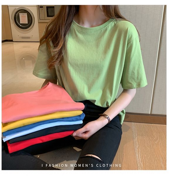 cotton versatile coat t- bottoming shirt 2020 summer korean loose solid color short sleeve t-shirt girlsgzjxq, White
cotton versatile coat t- bottoming shirt 2020 summer korean loose solid color short sleeve t-shirt girlsgzjxq, White