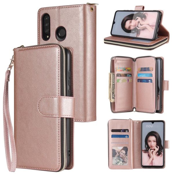 for huawei p30 lite zipper wallet bag horizontal flip pu leather case with holder 9 card slots wallet lanyard p frame
for huawei p30 lite zipper wallet bag horizontal flip pu leather case with holder 9 card slots wallet lanyard p frame