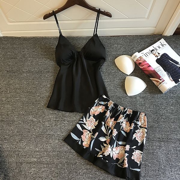 qweek pajama silk women pyjama summer 2019 flower print women satin pajamas set fashion pijamas femme with chest pads y200708, Black;red
qweek pajama silk women pyjama summer 2019 flower print women satin pajamas set fashion pijamas femme with chest pads y200708, Black;red
