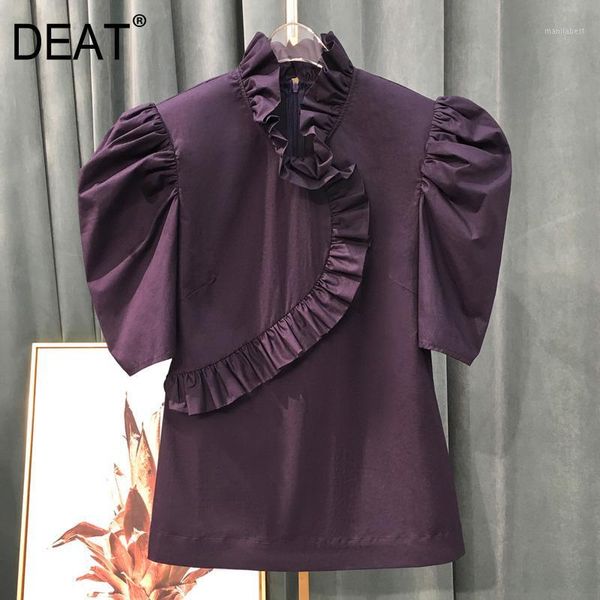 deat 2020 new spring and summer fashion women clothing peter collar fuffles pleated lantern half sleeves shirt blouse wl10114l1, White
deat 2020 new spring and summer fashion women clothing peter collar fuffles pleated lantern half sleeves shirt blouse wl10114l1, White