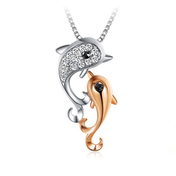 pendant necklaces 925 sterling silver fashion jewelry couple dolphin shaped inlay crystal cubic zirconia necklace
pendant necklaces 925 sterling silver fashion jewelry couple dolphin shaped inlay crystal cubic zirconia necklace