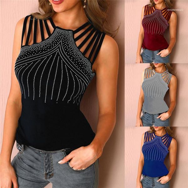 female camis sequins sleeveless summer womens tanks hollow out solid color slim casual womens designer tees halter u neck, White 
female camis sequins sleeveless summer womens tanks hollow out solid color slim casual womens designer tees halter u neck, White