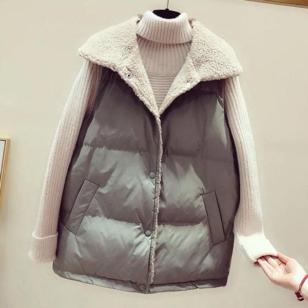tripleleaf warm down cotton vest winter keep warm winter vest coat 2021 lamb women new student sleeveless waistcoat, Black;white
tripleleaf warm down cotton vest winter keep warm winter vest coat 2021 lamb women new student sleeveless waistcoat, Black;white