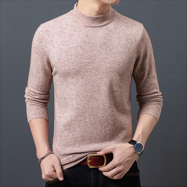 autumn new men's leisure long sleeve fashion half high collar base sweater, White;black
autumn new men's leisure long sleeve fashion half high collar base sweater, White;black