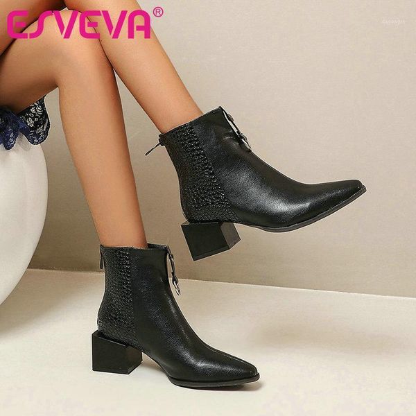 boots esveva 2021 zipper pointed toe square med heel pu+ leather ankle snakeskin women shoes big size 34-431, Black
boots esveva 2021 zipper pointed toe square med heel pu+ leather ankle snakeskin women shoes big size 34-431, Black
