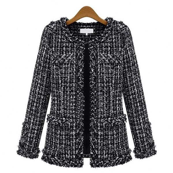 women's jackets autumn and winter explosions fashion black white plaid short large size slim small fragrance wind tweed jacket, Black;brown
women's jackets autumn and winter explosions fashion black white plaid short large size slim small fragrance wind tweed jacket, Black;brown