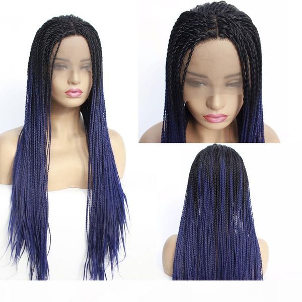 wholesale two tone ombre color twist lace front wigs synthethic heat resistant hair half hand tied braided wigs part for black women
wholesale two tone ombre color twist lace front wigs synthethic heat resistant hair half hand tied braided wigs part for black women
