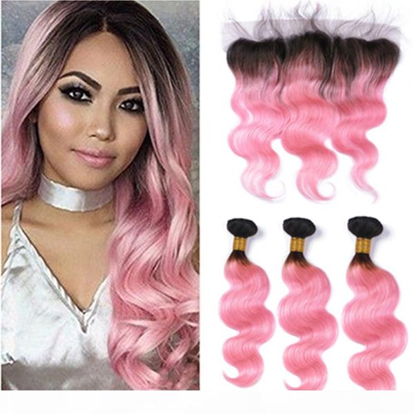 pink ombre human hair bundles with frontal lace closure brazilian body wave #1b pink dark root ombre weaves virgin hair bundles with frontal, Black
pink ombre human hair bundles with frontal lace closure brazilian body wave #1b pink dark root ombre weaves virgin hair bundles with frontal, Black