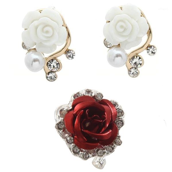 stud 1 pair earring white resin rose flower rhinestone faux pearl & silver plated crystal roses earrings red1, Golden;silver
stud 1 pair earring white resin rose flower rhinestone faux pearl & silver plated crystal roses earrings red1, Golden;silver