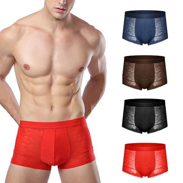 men summer thin breathable comfort boxers shorts ice silk transparent underpants seamless underwear, Black;white
men summer thin breathable comfort boxers shorts ice silk transparent underpants seamless underwear, Black;white