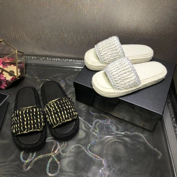 new concise comfort women slippers spring summer weave shoes round toe shoes woman thick bottom slippers, Black
new concise comfort women slippers spring summer weave shoes round toe shoes woman thick bottom slippers, Black