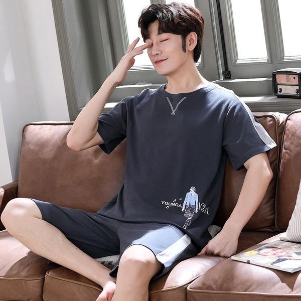 men's sleepwear men pajamas summer pure cotton short sleeve thin teenager large size tracksuit students set, Black;brown
men's sleepwear men pajamas summer pure cotton short sleeve thin teenager large size tracksuit students set, Black;brown