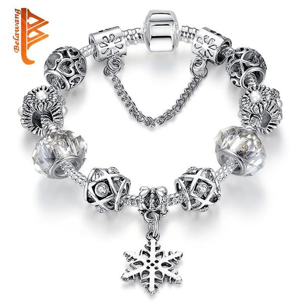 fashion snowflake heart charm bracelets & bangles for women with murano glass crystal beads bracelet femme christmas jewelry, Golden;silver
fashion snowflake heart charm bracelets & bangles for women with murano glass crystal beads bracelet femme christmas jewelry, Golden;silver