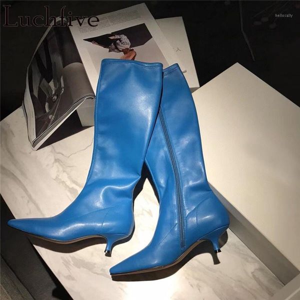 new knee high boots women retro pointy toe kitten heel knight boots brand shoes blue black elastic leather long mujer1
new knee high boots women retro pointy toe kitten heel knight boots brand shoes blue black elastic leather long mujer1