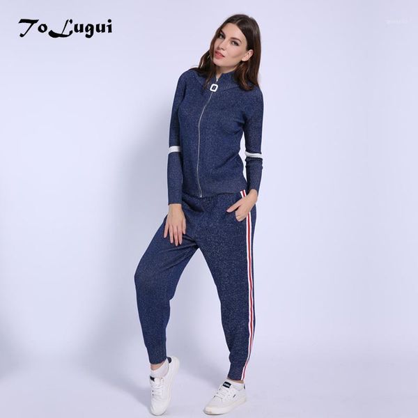 women tracksuit 2020 autumn casual turtleneck knit sportwear long sleeve 2 piece pants sets stripe knitting suits women1, Gray
women tracksuit 2020 autumn casual turtleneck knit sportwear long sleeve 2 piece pants sets stripe knitting suits women1, Gray