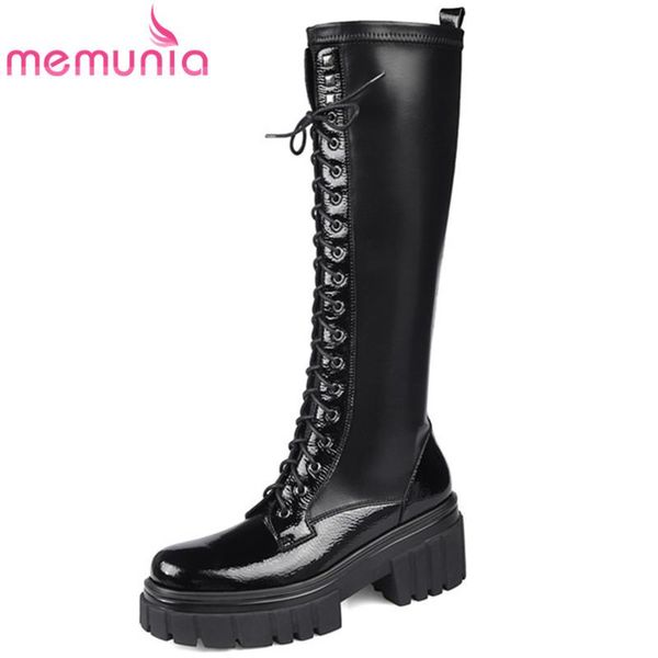 boots memunia 2021 platform shoes women riding round toe autumn winter cross tied patent leather knee high woman, Black
boots memunia 2021 platform shoes women riding round toe autumn winter cross tied patent leather knee high woman, Black