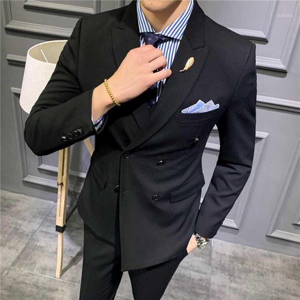 black double breasted men groom wedding tuxedos peaked lapel formal groom wear 2 pieces business prom party blazer jacket+pant1, White;black
black double breasted men groom wedding tuxedos peaked lapel formal groom wear 2 pieces business prom party blazer jacket+pant1, White;black