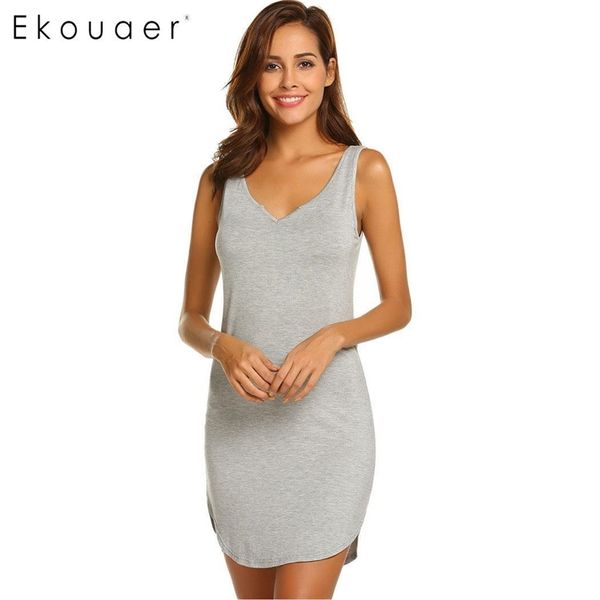 ekouaer cotton nightgown women casual soft sleepwear dress solid v neck sleeveless slip nightdress nightwear female nighties y200425, Black;red
ekouaer cotton nightgown women casual soft sleepwear dress solid v neck sleeveless slip nightdress nightwear female nighties y200425, Black;red