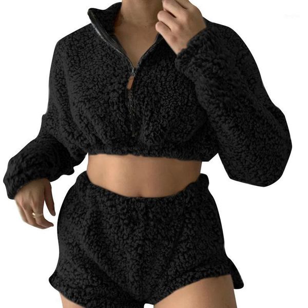 women plush sets high collar zipper crop elastic hight waist shorts 2020 spring autumn fashion warm fleece sport suit female1, Gray
women plush sets high collar zipper crop elastic hight waist shorts 2020 spring autumn fashion warm fleece sport suit female1, Gray