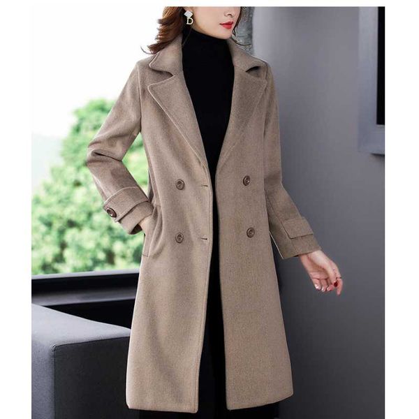 autumn winter women's woolen coat new fashion turn down collar temperament solid loose casual female slimming mid-length jacket, Black
autumn winter women's woolen coat new fashion turn down collar temperament solid loose casual female slimming mid-length jacket, Black