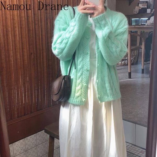 women's knits & tees korean 2021 women cardigans sweater candy color solid loose knitwear twist coat casual knit cardigan outwear pull, White
women's knits & tees korean 2021 women cardigans sweater candy color solid loose knitwear twist coat casual knit cardigan outwear pull, White