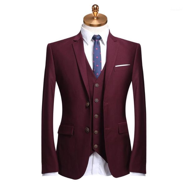 men suit 2020 autumn winter red slim fit mens suits with pants vests for wedding groom 3 piece set business man casual clothing1, White;black
men suit 2020 autumn winter red slim fit mens suits with pants vests for wedding groom 3 piece set business man casual clothing1, White;black