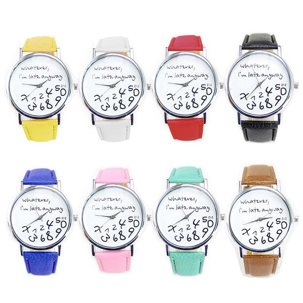 letter pattern watch fresh leather mens and womens wrist watch multifunctional creative wristwatchs personality graffiti oversized dial cou, Slivery;brown
letter pattern watch fresh leather mens and womens wrist watch multifunctional creative wristwatchs personality graffiti oversized dial cou, Slivery;brown