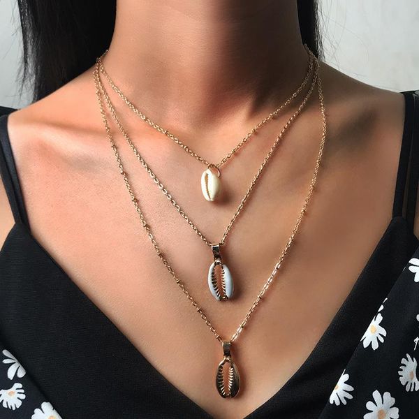 three layers shell pendant necklace natural shell gold silver cowrie women friend cowry seashell necklace bohemian jewelry
three layers shell pendant necklace natural shell gold silver cowrie women friend cowry seashell necklace bohemian jewelry