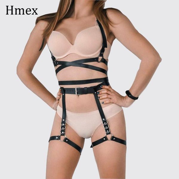belts 2pcs/set punk leather harness garters women waist to leg bondage black cage straps bra body chest harajuku belt, Black;brown
belts 2pcs/set punk leather harness garters women waist to leg bondage black cage straps bra body chest harajuku belt, Black;brown