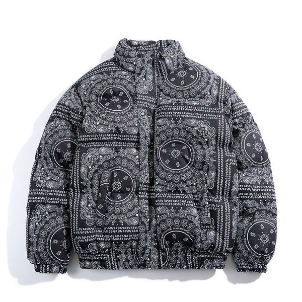 european and american winter men's fashion printed cotton dress men's cotton-padded jacket trend trend loose and thick jacket, Black;brown
european and american winter men's fashion printed cotton dress men's cotton-padded jacket trend trend loose and thick jacket, Black;brown