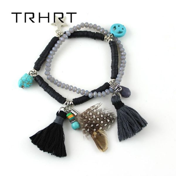 elegant women's handmade multi layer tassel crystal beads string chain bangle bracelet feather tassel charm jewelry, Black
elegant women's handmade multi layer tassel crystal beads string chain bangle bracelet feather tassel charm jewelry, Black