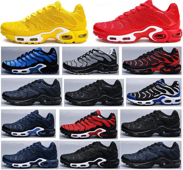 wholesale new plus tn kpu mens sneakers running trainers shoes navy black red and blue mesh running shoes high quality