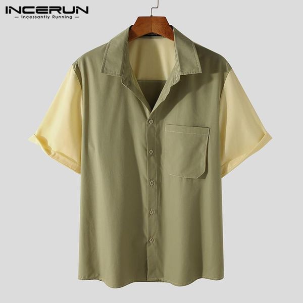 incerun fashion men casual shirt patchwork lapel summer short sleeve chic streetwear camisas pockets 2021 leisure men clothing, White;black
incerun fashion men casual shirt patchwork lapel summer short sleeve chic streetwear camisas pockets 2021 leisure men clothing, White;black