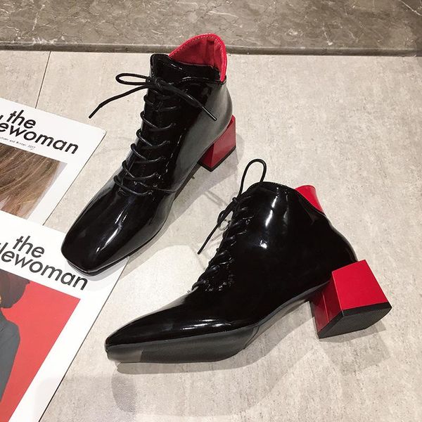 boots fashion high heels women heeled shoes black red ladies ankle square heel 5cm yx2791
boots fashion high heels women heeled shoes black red ladies ankle square heel 5cm yx2791